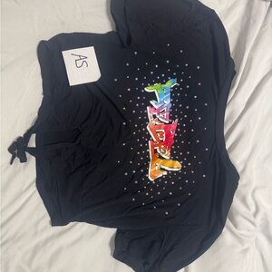 Rebel athletics Black Graphic Crop Top